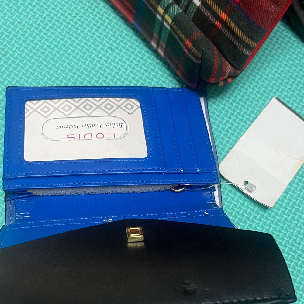 Lodis Blue and Black Leather Wallet - Picture 2 of 4
